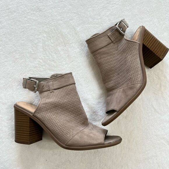 Circus Sam Edelman Taupe Kipling Peep Toe Booties 8 Women - Picture 1 of 12